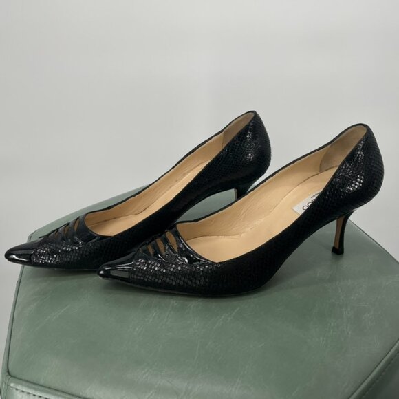 1990s Jimmy Choo Black Kitten Heels Size 41 - Picture 5 of 7